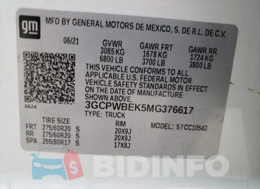 3GCPWBEK5MG376617 Photo# 12