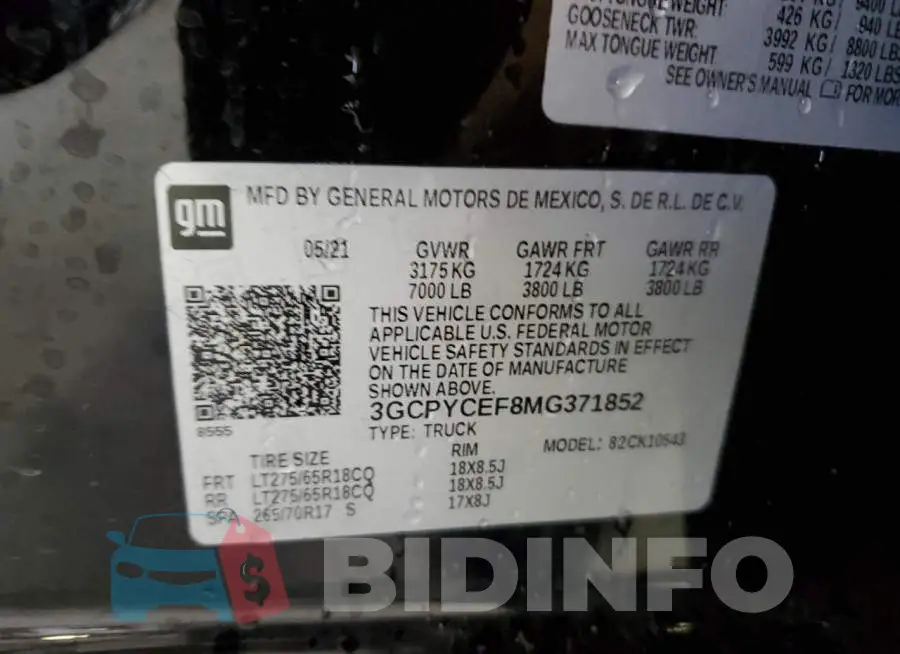 3GCPYCEF8MG371852 Photo# 12