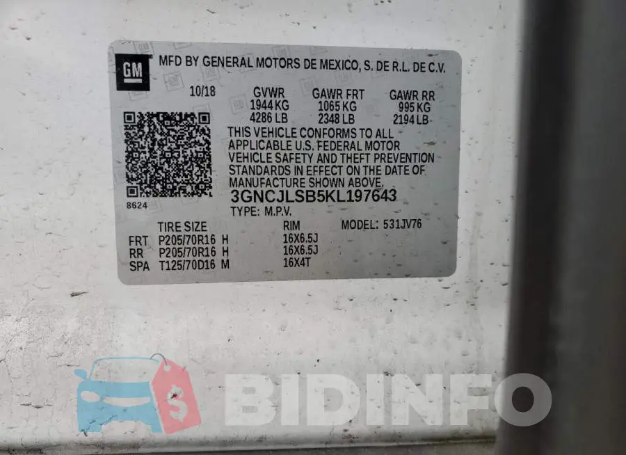 3GNCJLSB5KL197643 Photo# 13