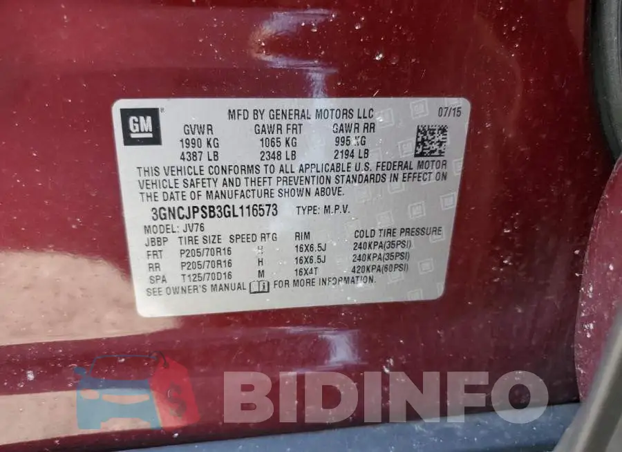 3GNCJPSB3GL116573 Photo# 12
