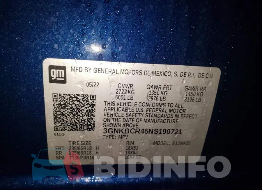 3GNKBCR45NS190721 Photo# 13