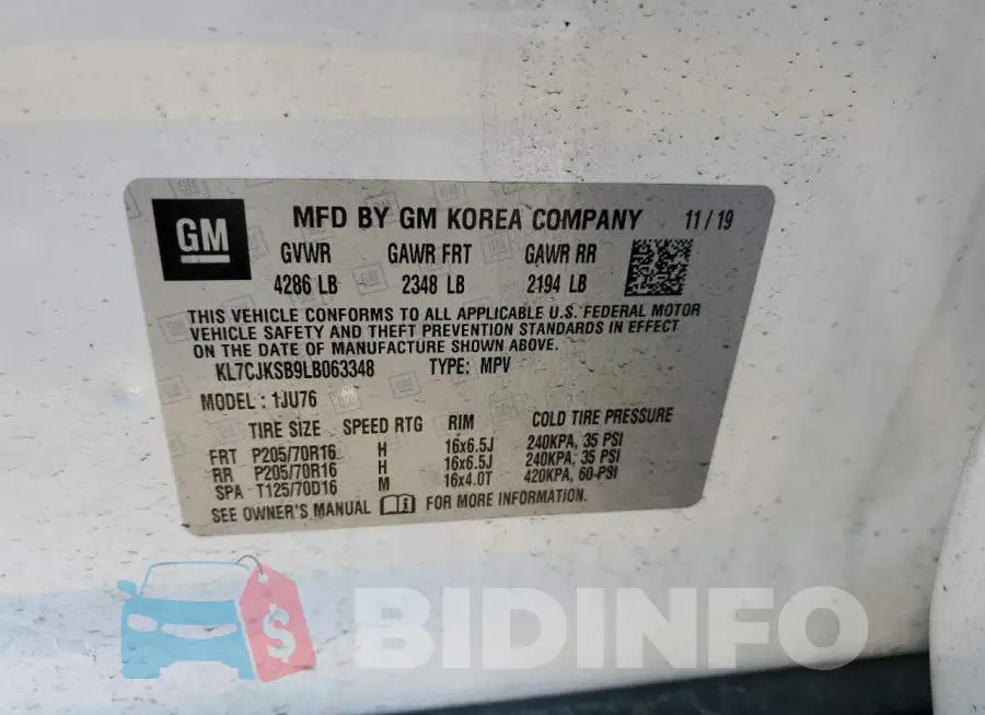 KL7CJKSB9LB063348 Photo# 13