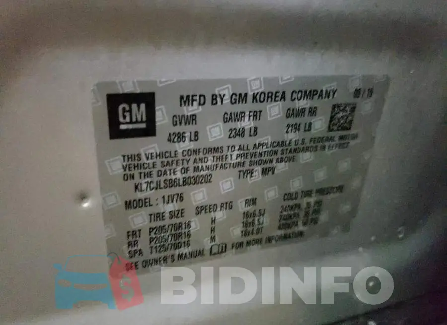 KL7CJLSB6LB030202 Photo# 13
