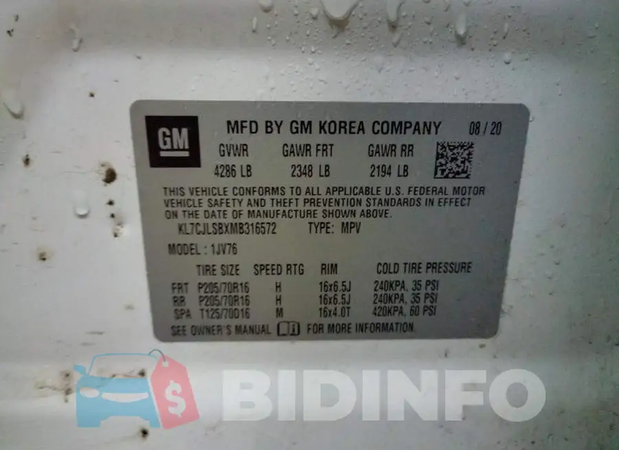 KL7CJLSBXMB316572 Photo# 13