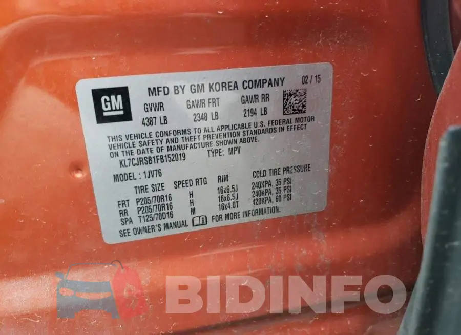 KL7CJRSB1FB152019 Photo# 13