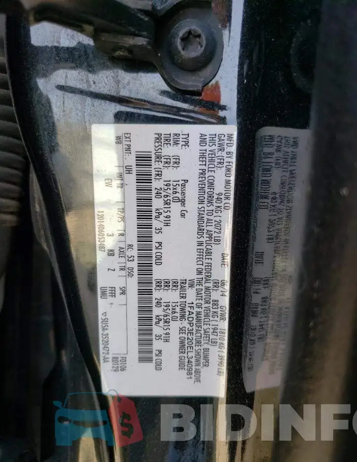 1FADP3E20EL340981 Photo# 10