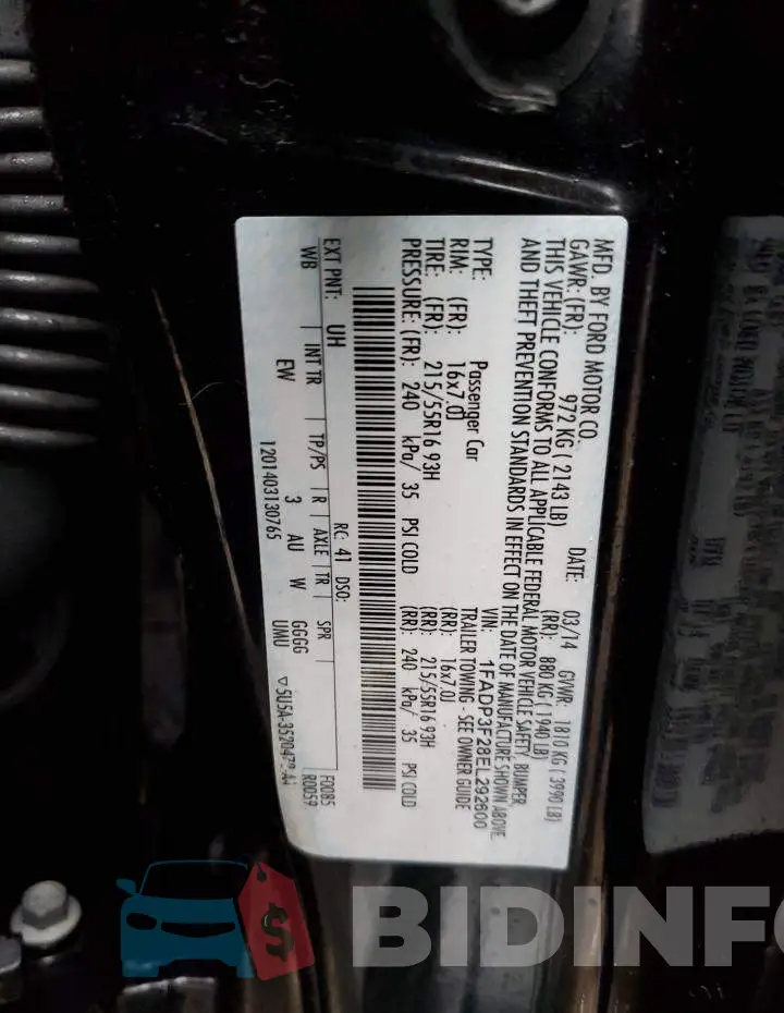 1FADP3F28EL292600 Photo# 12