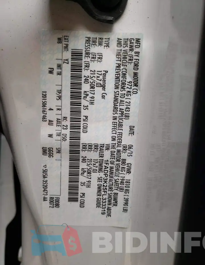 1FADP3K25FL333319 Photo# 13