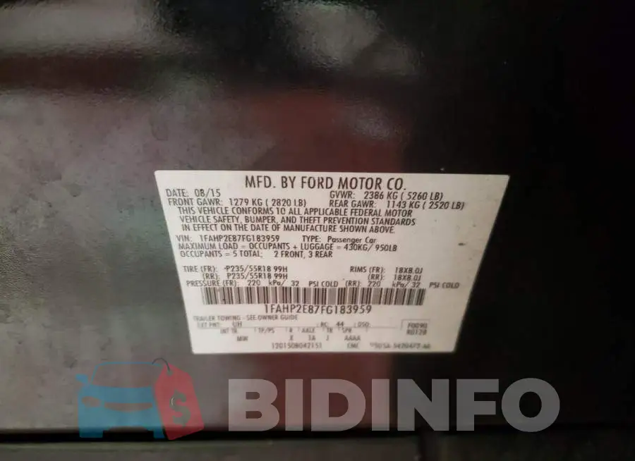 1FAHP2E87FG183959 Photo# 12