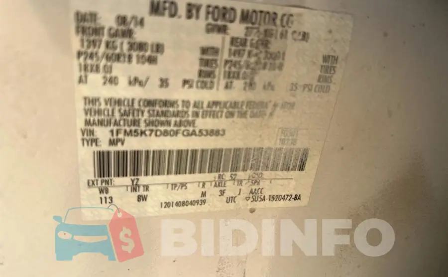 1FM5K7D80FGA53883 Photo# 10