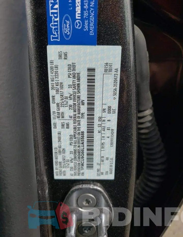 1FMCU9G66LUA55688 Photo# 13