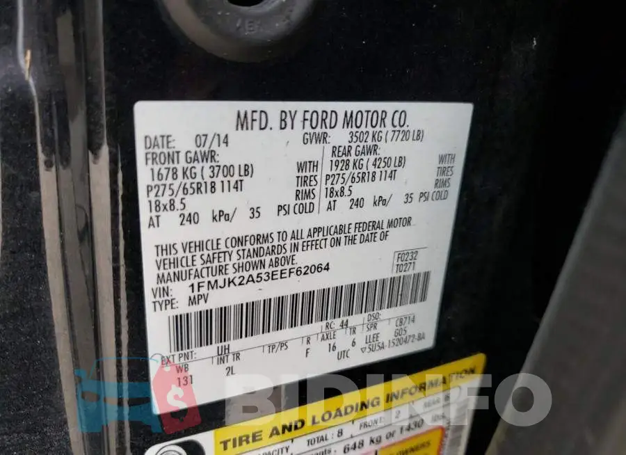 1FMJK2A53EEF62064 Photo# 14