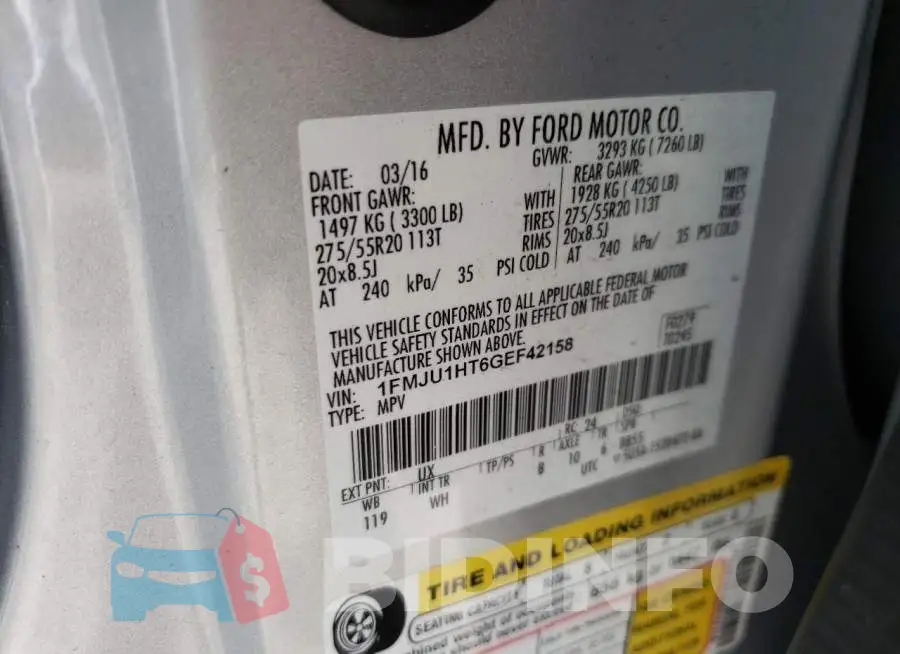 1FMJU1HT6GEF42158 Photo# 10