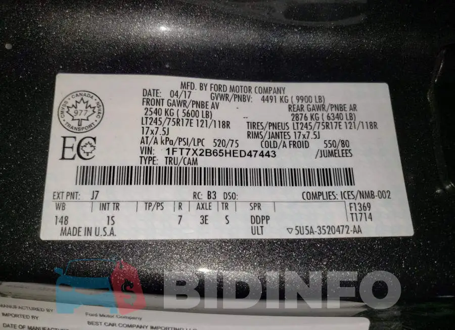 1FT7X2B65HED47443 Photo# 12