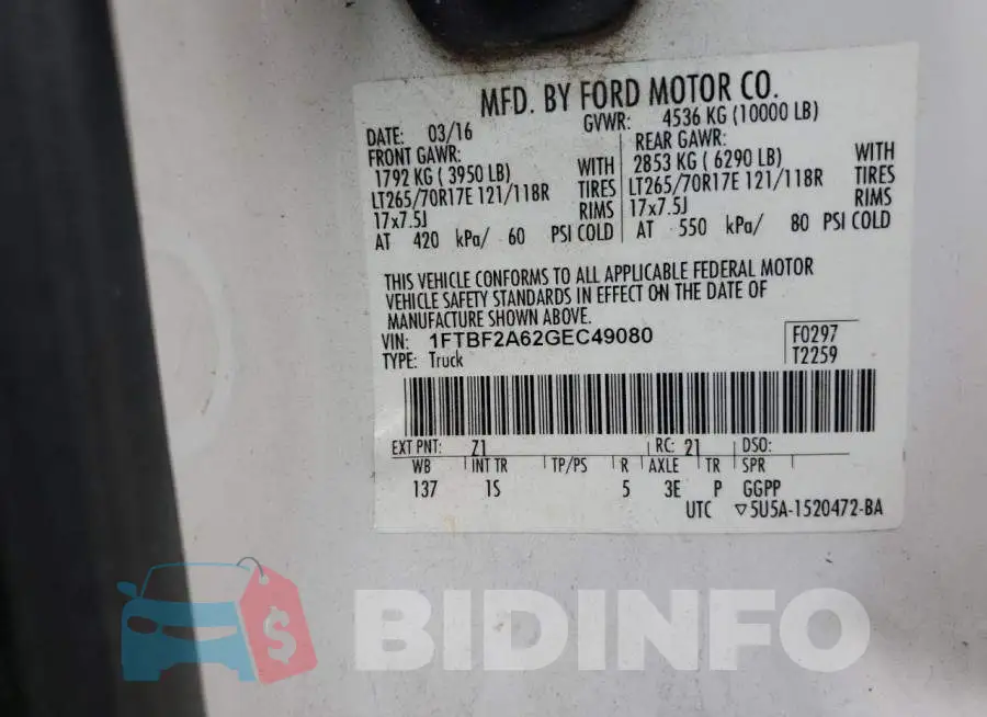 1FTBF2A62GEC49080 Photo# 12