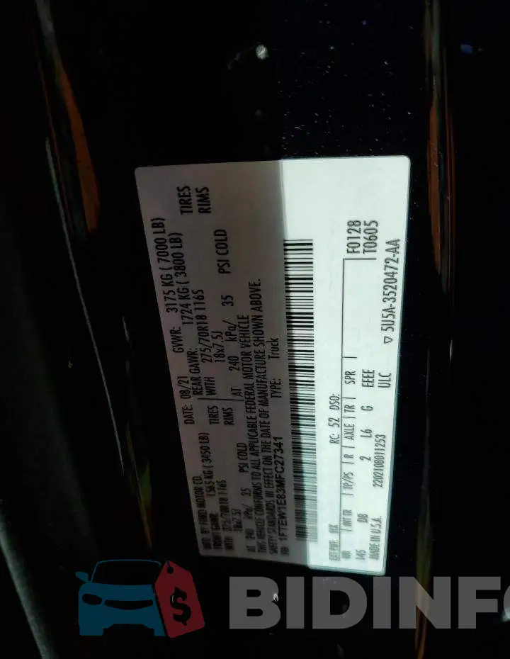 1FTEW1E83MFC27341 Photo# 12
