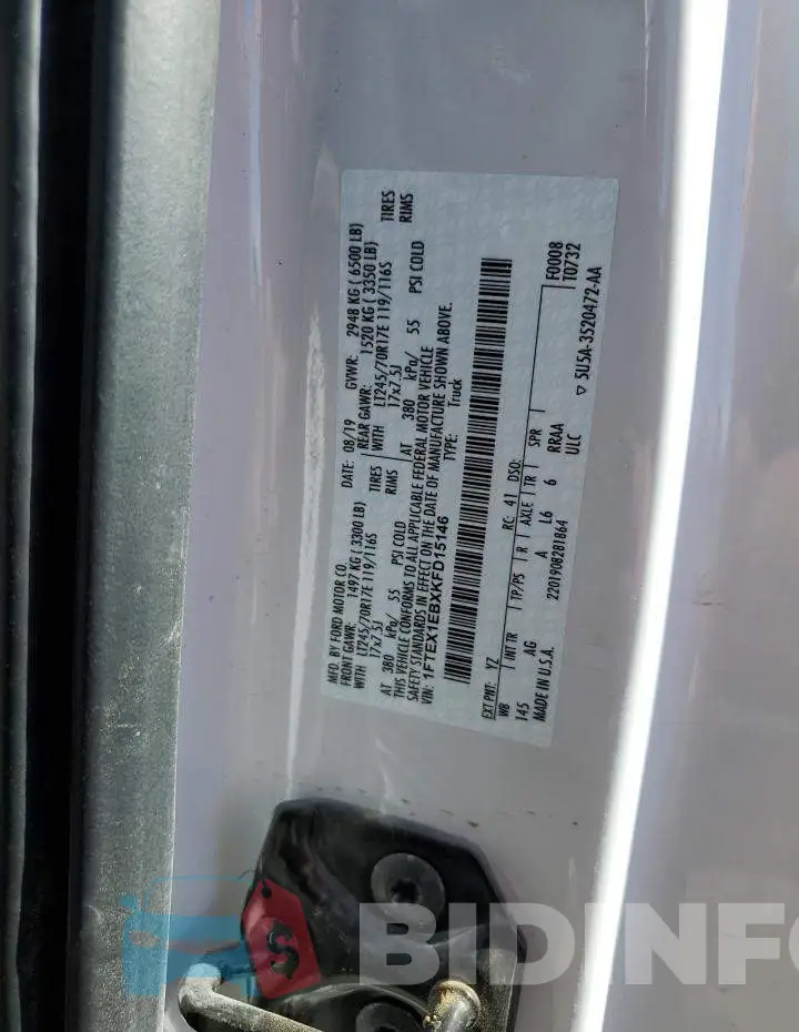1FTEX1EBXKFD15146 Photo# 12