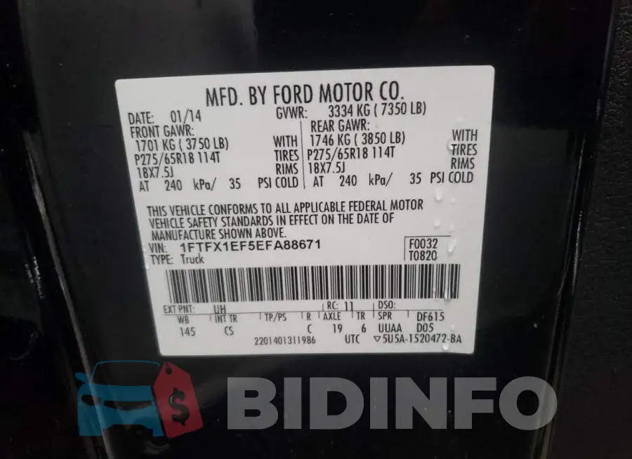 1FTFX1EF5EFA88671 Photo# 12