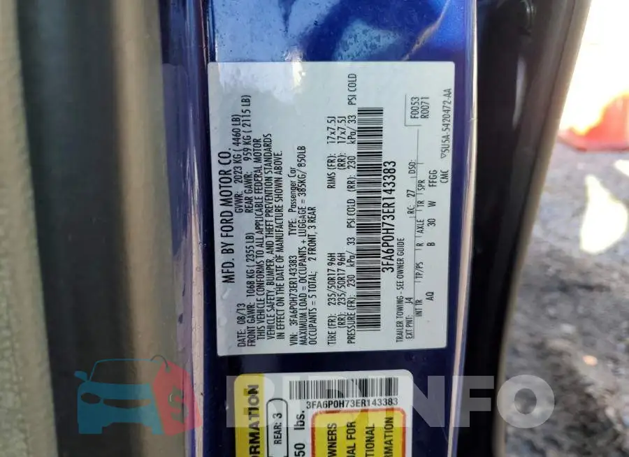 3FA6P0H73ER143383 Photo# 12