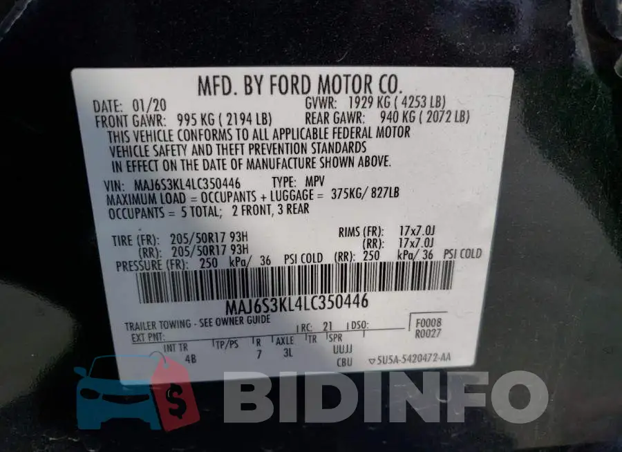 MAJ6S3KL4LC350446 Photo# 13