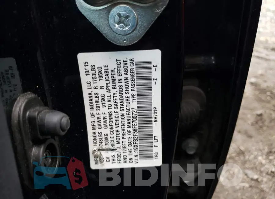19XFB2F56FE705727 Photo# 12