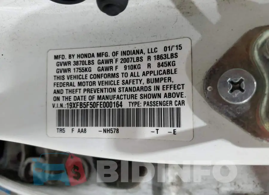 19XFB5F50FE000164 Photo# 13