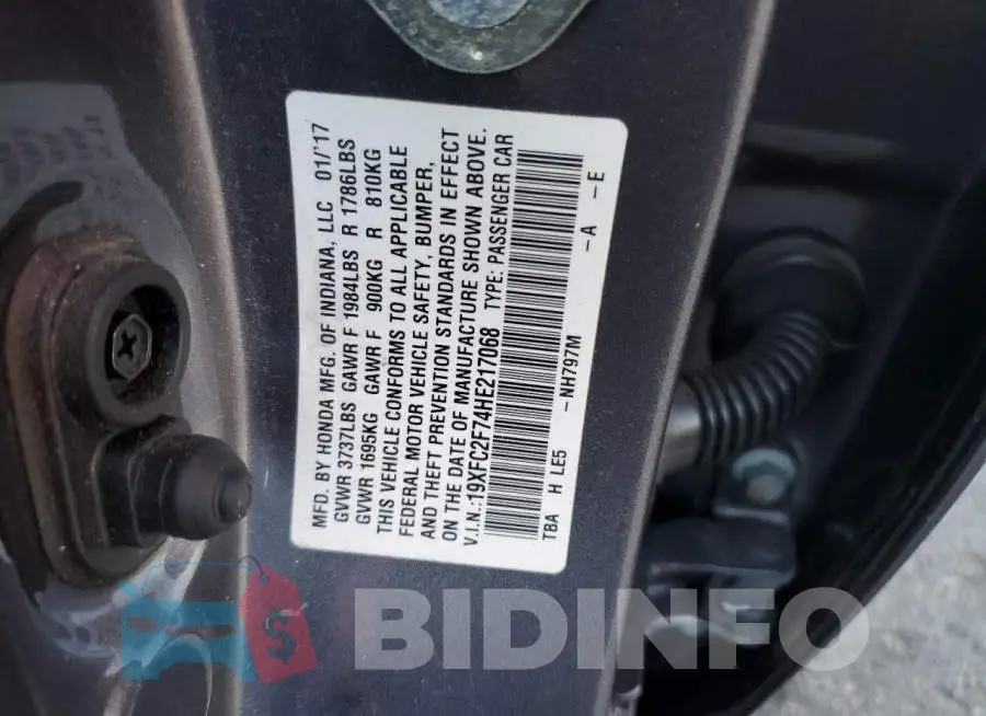 19XFC2F74HE217068 Photo# 12