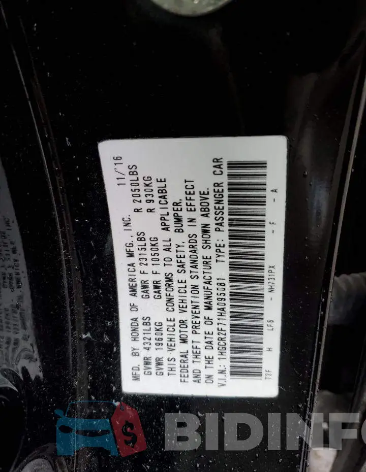 1HGCR2F71HA095081 Photo# 13