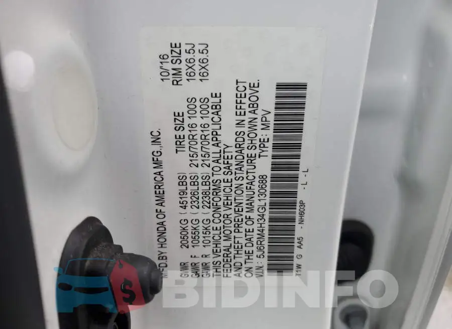 5J6RM4H34GL130688 Photo# 13