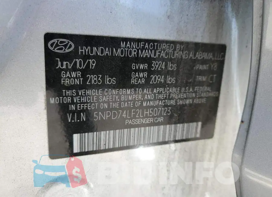 5NPD74LF2LH507123 Photo# 10