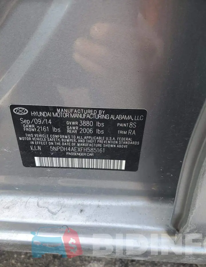 5NPDH4AEXFH585161 Photo# 12