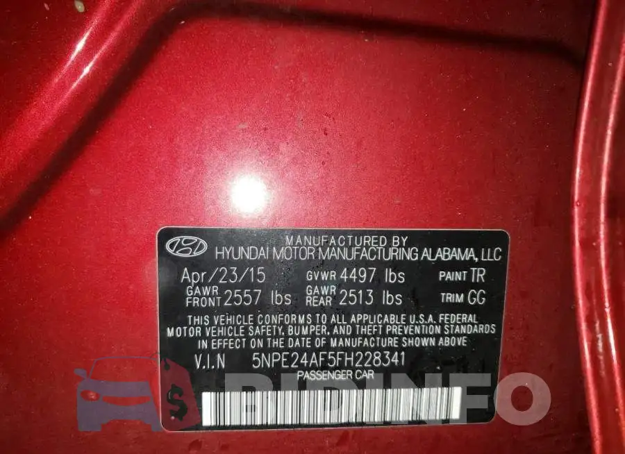 5NPE24AF5FH228341 Photo# 12