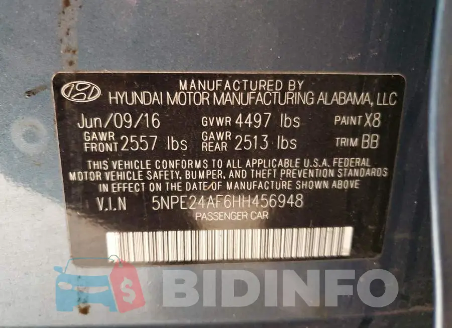 5NPE24AF6HH456948 Photo# 10