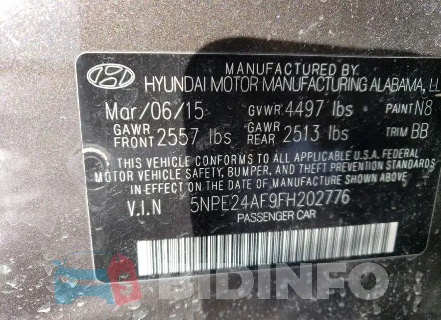 5NPE24AF9FH202776 Photo# 12