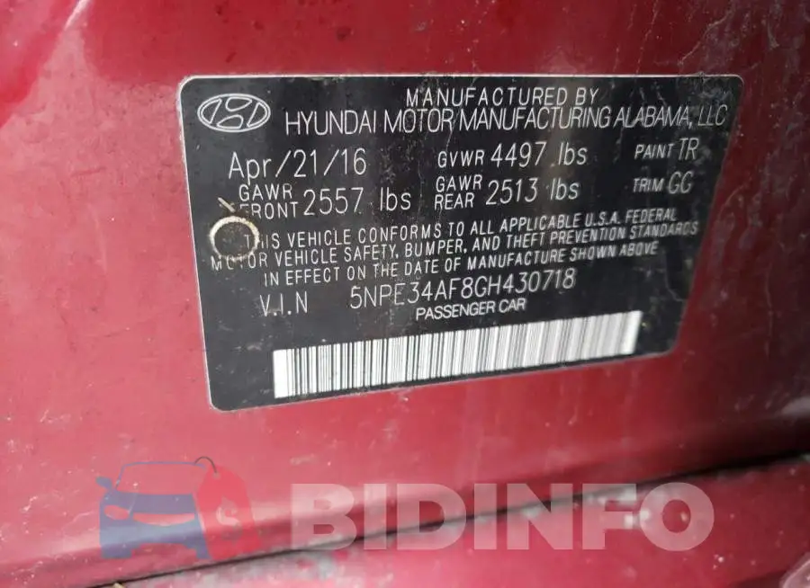 5NPE34AF8GH430718 Photo# 12