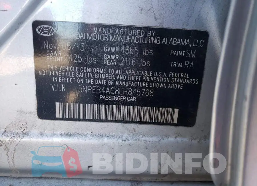 5NPEB4AC8EH845768 Photo# 12