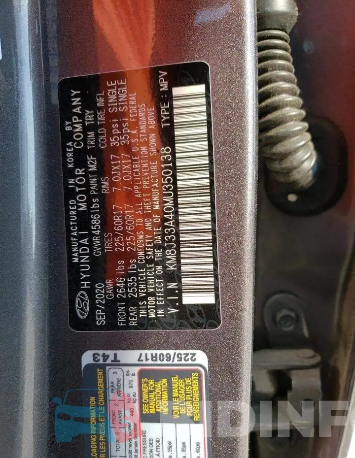 KM8J33A40MU350138 Photo# 13