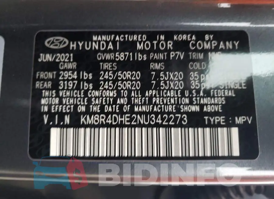 KM8R4DHE2NU342273 Photo# 13