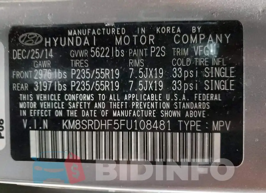 KM8SRDHF5FU108481 Photo# 12