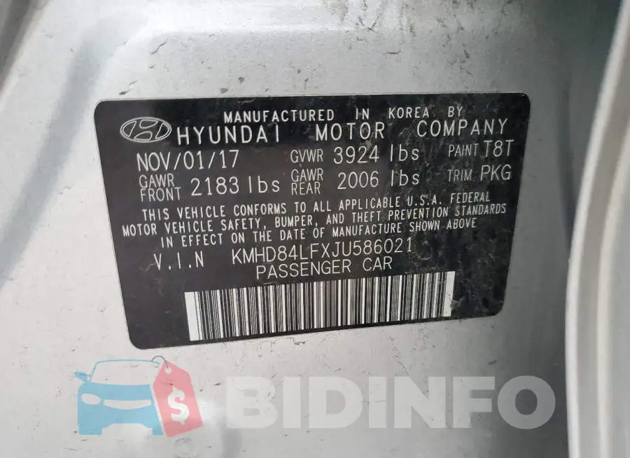 KMHD84LFXJU586021 Photo# 12