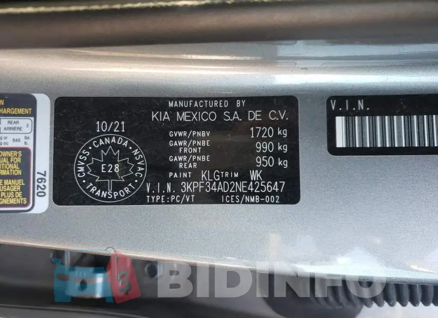 3KPF34AD2NE425647 Photo# 13