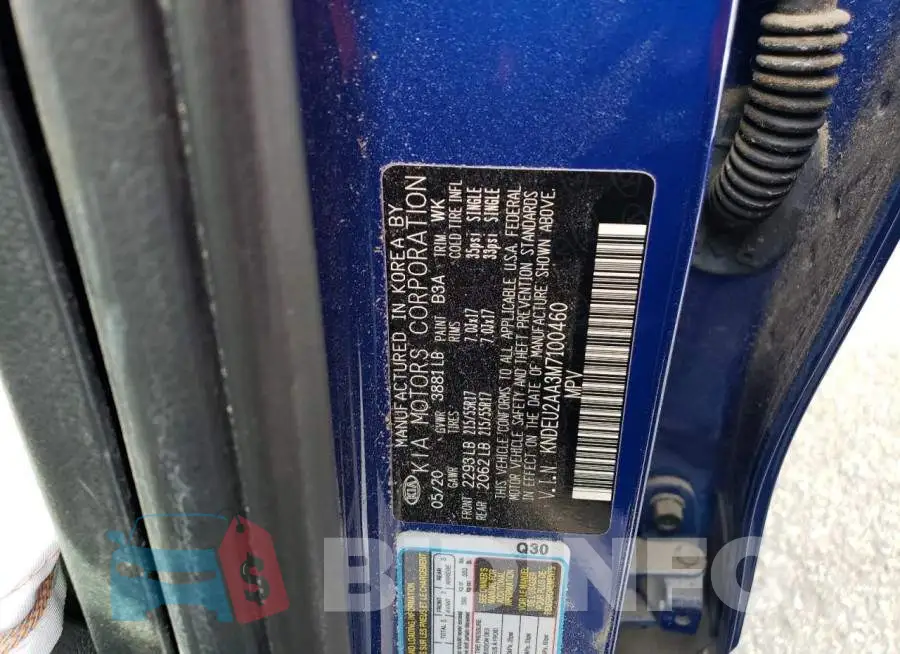 KNDEU2AA3M7100460 Photo# 13