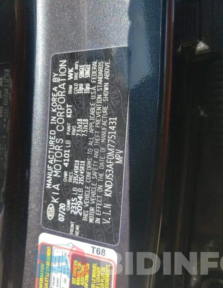 KNDJ53AF0M7751431 Photo# 14