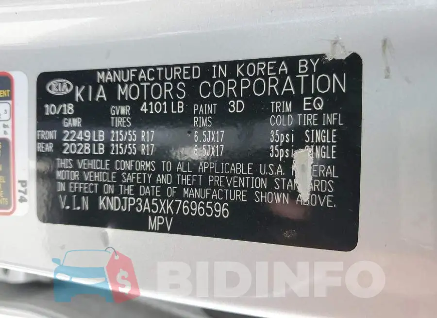 KNDJP3A5XK7696596 Photo# 13