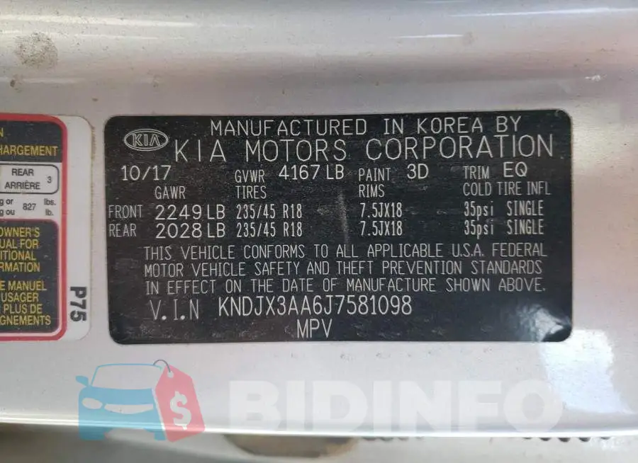 KNDJX3AA6J7581098 Photo# 13
