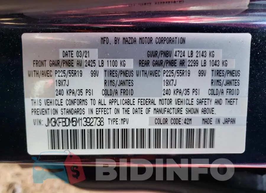 JM3KFBDM5M1392738 Photo# 14
