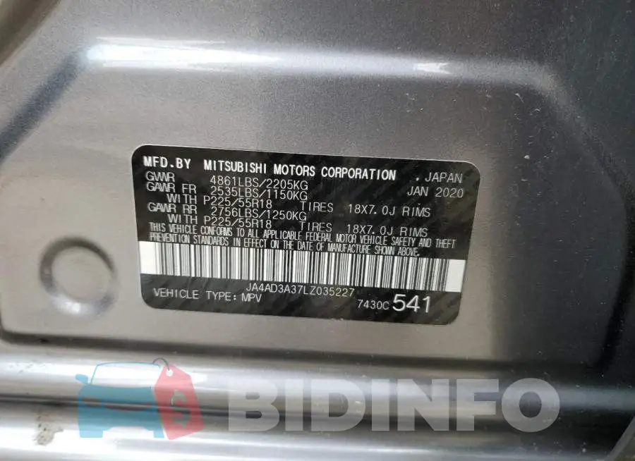 JA4AD3A37LZ035227 Photo# 12