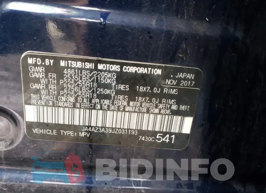JA4AZ3A39JZ031193 Photo# 14