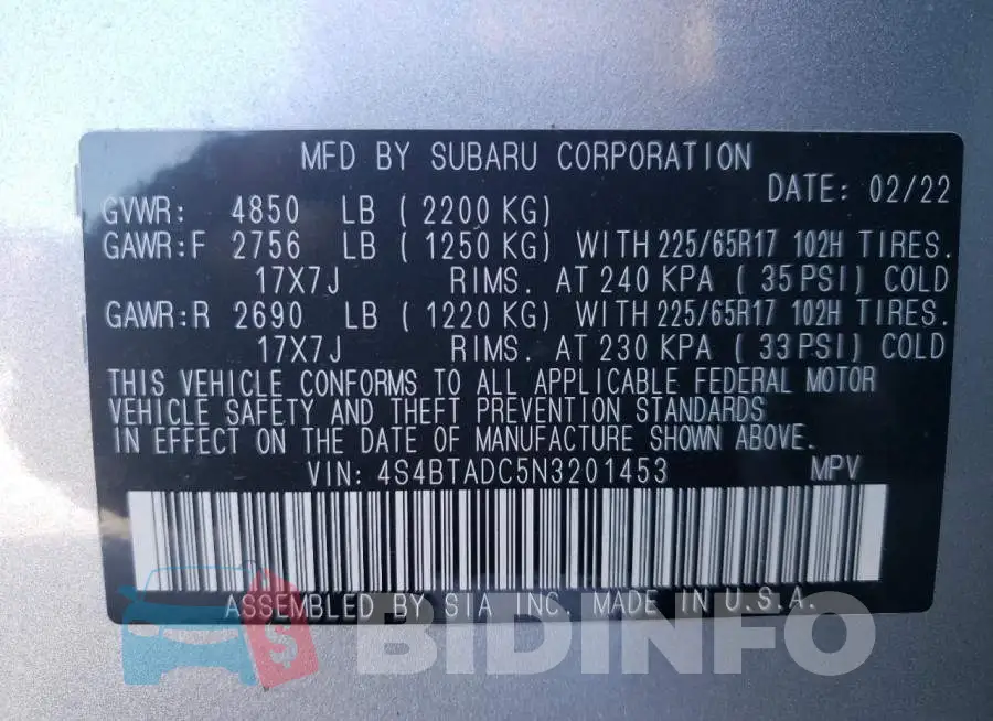 4S4BTADC5N3201453 Photo# 12