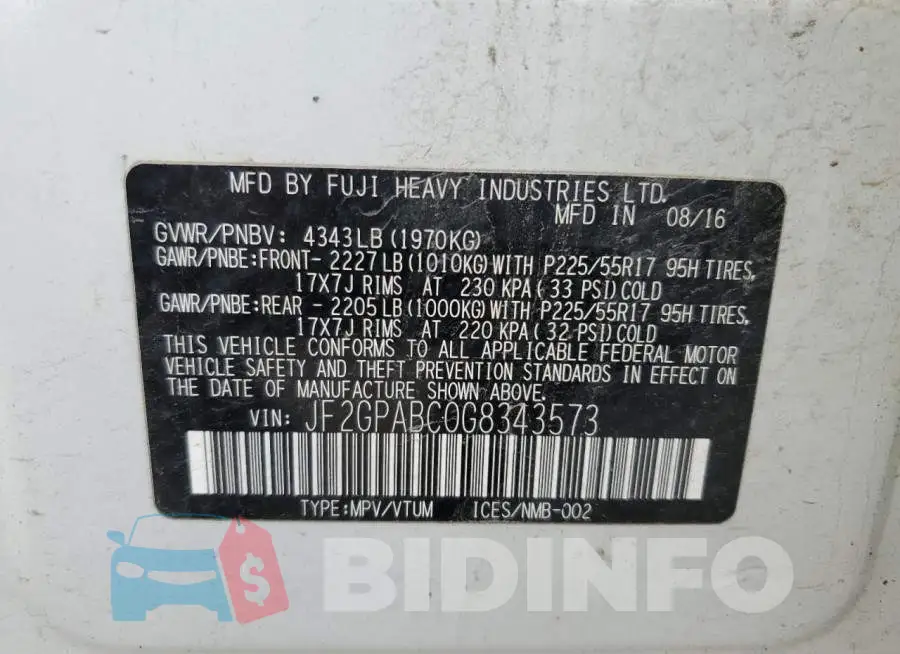 JF2GPABC0G8343573 Photo# 13